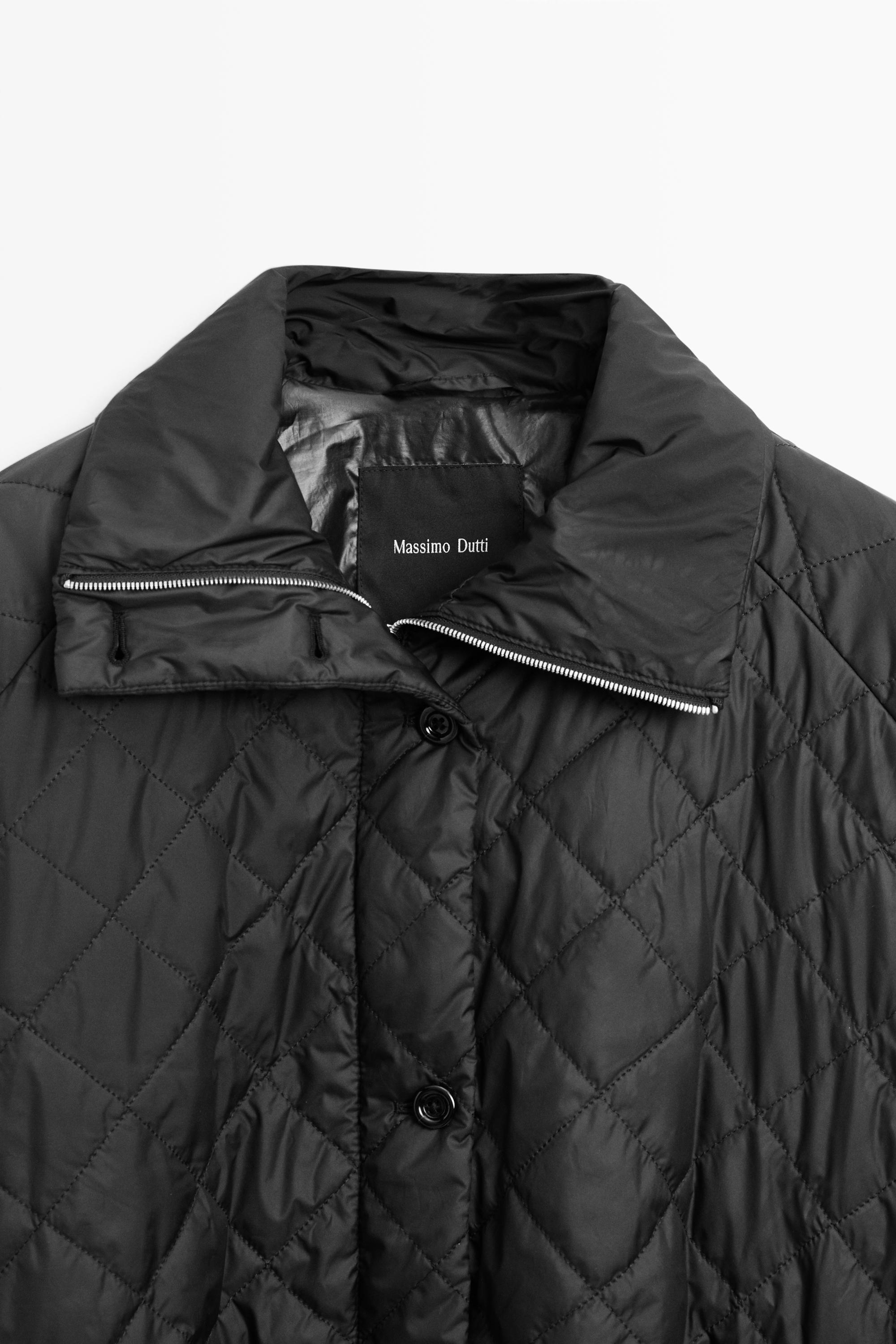 High neck quilted bomber jacket